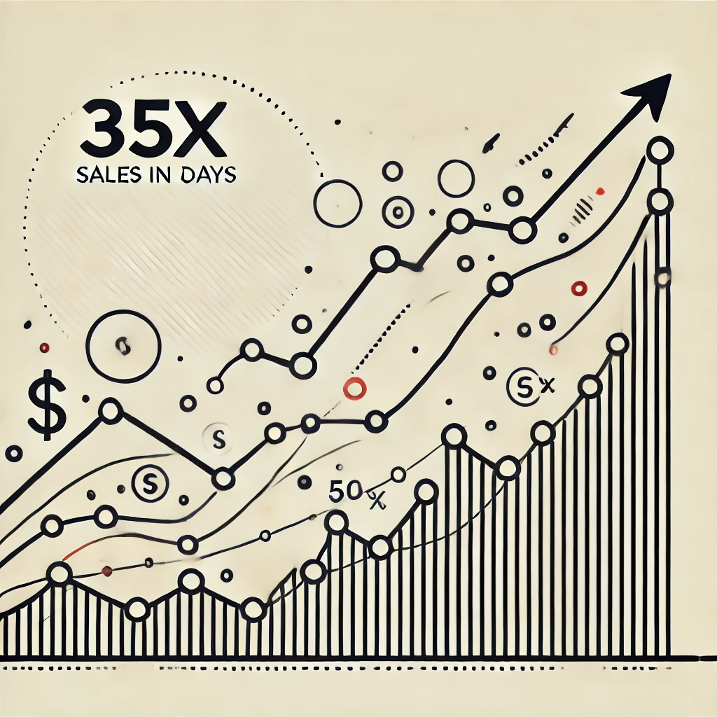 35x sales jump in sales in just 60 days